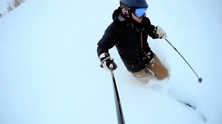 立山山麓　テレマークスキー　パウダーサイドカントリー　2018.2.8　telemark ski ・powder sidecountry