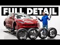 Dirty Tesla Model 3 Full Detail + Wheels Off