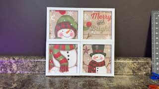 Dollar tree window frame with gift bag background ⛄