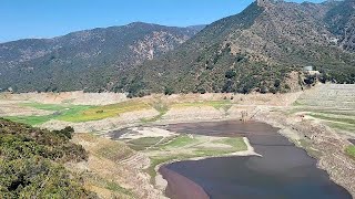 Severe drought in Southern California has Dried up the San Gabriel Dam