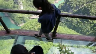 Transparent Glass Skywalk Excites Tourist in Southwest China