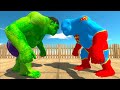 HULK GORO vs SPIDERMAN GORO vs SUPERMAN GORO DEATH RUN - Animal Revolt Battle Simulator