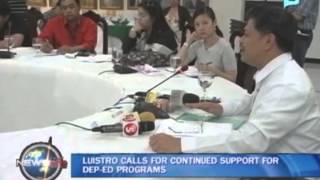 Luistro calls for continued support for DepEd programs