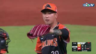 05/05 統一 VS 味全 六局下，李其峰臨危受命登板，雖先送打者上壘，但接著連抓三個出局