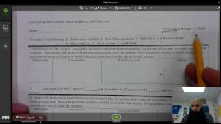 10 13 16 Thursday Formulate and Solve Systems with Matrices