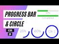 Dynamic Progress Bar & Circle with CSS and JavaScript