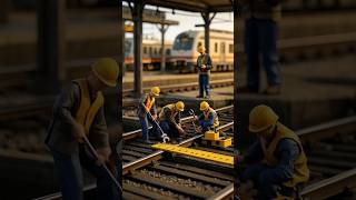 Miniature Workers at the Busy Station