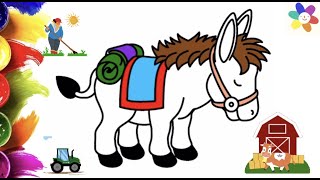 How to paint a donkey in the desired color top video for children