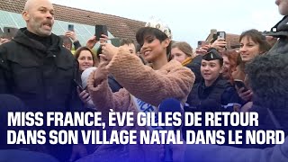 La ferveur autour d'Ève Gilles, Miss France 2024, de retour dans son village natal de Quaëdypre
