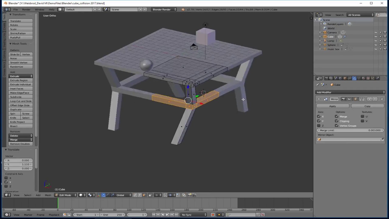 Easy Way To Build A 3d Table In Blender Part 1 Youtube