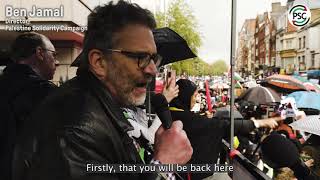 Ben Jamal, PSC Director at Palestine rally in London. 15th May 2021