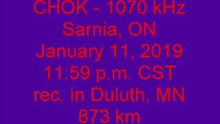 CHOK 1070   Sarnia, ON 2019 01 11 11 59 33 PM CST