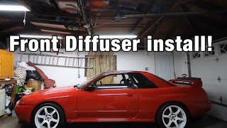 Nissan GT-R r32 front diffuser install!!