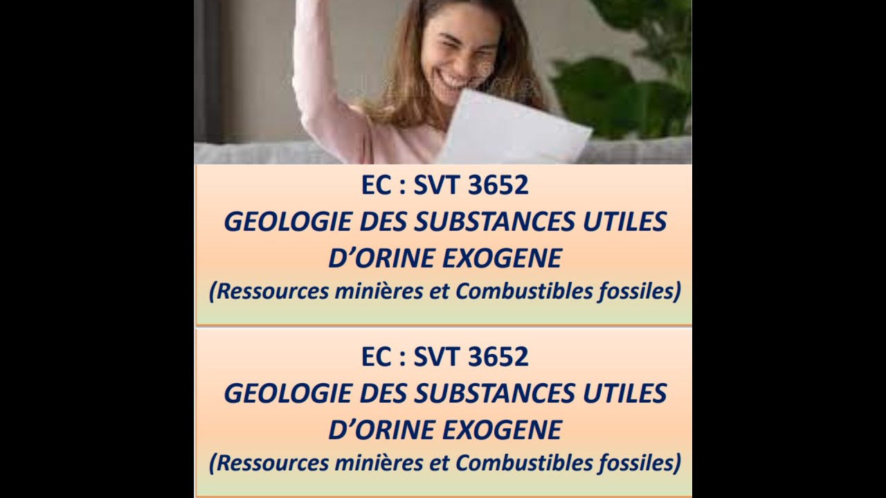 Géologie Des Substances Utiles D'origine Exogène Partie 1/9 # ...