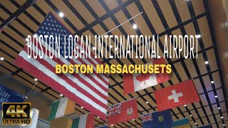 Boston Logan International Airport Walk Tour 2024 |4K| Boston Massachusetts