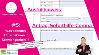 Ausfüllhinweis #5: Was ist ein Unternehmen in Schwierigkeiten?