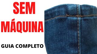 COMO FAZER BAINHA EM CALÇA JEANS À MÃO/ BARRA DE CALÇA JEANS FEITA À MÃO. #como #costura