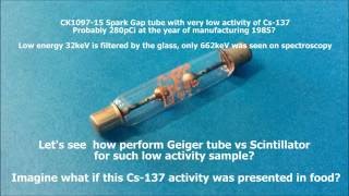 Geiger tube vs NaI(Tl) Scintillator detector for low gamma activity sample CK1097