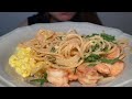 【asmr 咀嚼音】明太子とえびのスクランブルエッグパスタを食べる