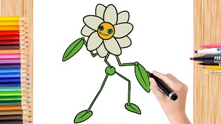 How to Draw Daisy Poppy Playtime - Easy Step By Step - Paintingku