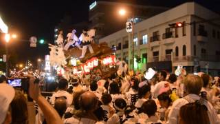 2015大阪市平野郷だんじり祭り夏祭り本宮　馬場町③宮入り参道前（平成27年7月13日）