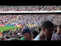 brighton away fans celebration after estupinan goal vs arsenal