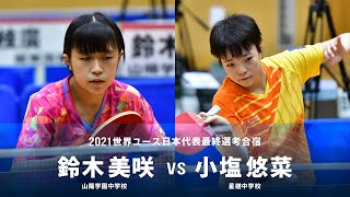 鈴木美咲 vs 小塩悠菜｜2021世界ユース日本代表最終選考合宿｜女子シングルス グループA