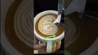 How to make Rosetta latte art #coffeeart #latteartbasic  #lattearttutorial