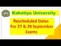 Kakatiya University​ || Rescheduled Dates ​For 27 & 28 September​               Exams​ || pinpharma