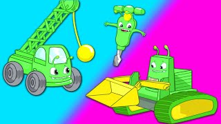 Groovy The Martian save the city transforming into a truck! Vehicles cartoons for kids