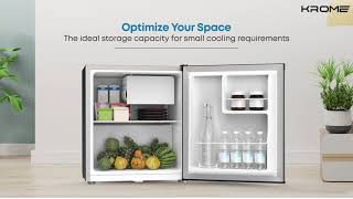 KROME 60L Single Door Refrigerator, Energy Class A+, Ideal for Small Spaces,