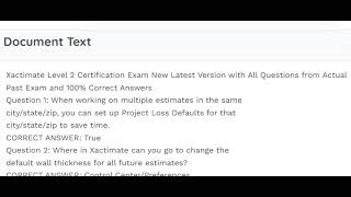 Xactimate Level 2 Certification Exam New Latest Version with All Questions from Actual Past Exam
