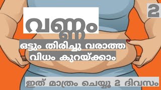 വണ്ണം ഒട്ടും തിരിച്ചു വരാത്ത വിധം കുറയ്ക്കാം. ഇത്‌ മാത്രം ചെയ്യൂ 2 ദിവസം