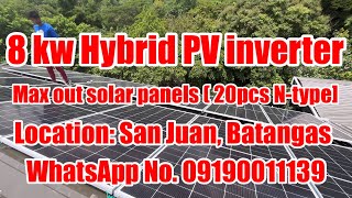 8kw Hybrid DEYE PV Inverter | 20pcs N-type 500 watts Solar Panels | 280Ah LiFeP04 battery