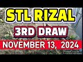 STL RIZAL RESULT TODAY 3RD DRAW NOVEMBER 13, 2024  8:45PM | WEDNESDAY