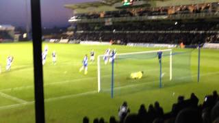 Ellis Harrison scoring penalty - bristol rovers mildenhall celebrating behind us lol