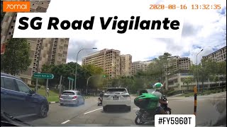 16Aug2020 GrabFood #FY5960T honda wave doing a reckless u-turn by turning from the left of cam car