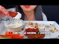 asmr extra saucy honey buffalo hot wings dipped in creamy ranch mukbang asmr phan