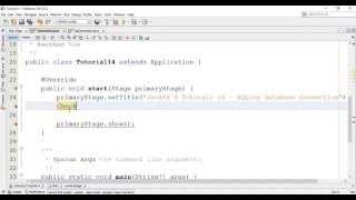 JavaFX 8 Tutorial 14 - SQLite Database Connection