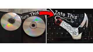 Making a combat knife out of CD | DIY custom knife | How to make custom knife