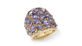 Rarities Tanzanite and White Zircon Vermeil Ring