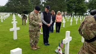 General Milley at Uncle Matty's Gravesite - American Cemetery Normandy