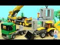 Lego Construction Site (skyscraper Building, Mobile Crane, Excavator)