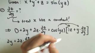 MultiVariable Calculus - Implicit Differentiation - Ex 2