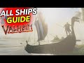 VALHEIM - How To Craft The Long Ship! Plus Karve And Raft Tutorial And Showcase - Sailing Tips!