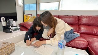 くもんの国語の難しい問題を一生懸命聞く小学２年生のななたん！【ココロマン普段の様子】