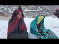 living in west nepali mountains heavy snow falling in himalayan villages’s the last snow.