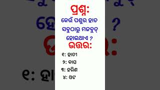 କେଉଁ ପଶୁର ହାଡ଼ ସବୁଠାରୁ ମଜବୁତ୍ ? #odishagk #gkquestion #currentaffairs #gk #shorts