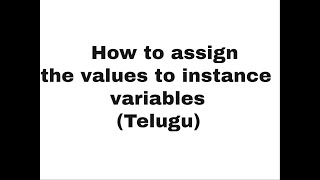 How to assign values to instance variable using constructor