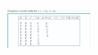 Logic Example: Truth Tables with Conditionals